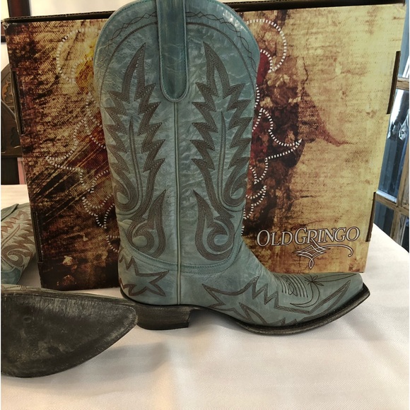 Old Gringo 13” Nevada Western Boots Aqua/Turquoise. Size 9.5. Brand new in box. - Picture 2 of 7